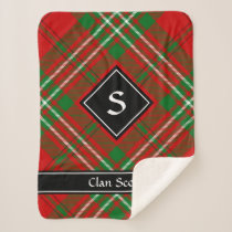 Clan Scott Red Tartan Sherpa Blanket
