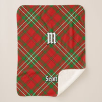 Clan Scott Red Tartan Sherpa Blanket