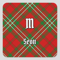 Clan Scott Red Tartan Square Sticker