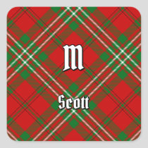 Clan Scott Red Tartan Square Sticker
