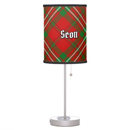 Clan Scott Red Tartan Table Lamp (Left)