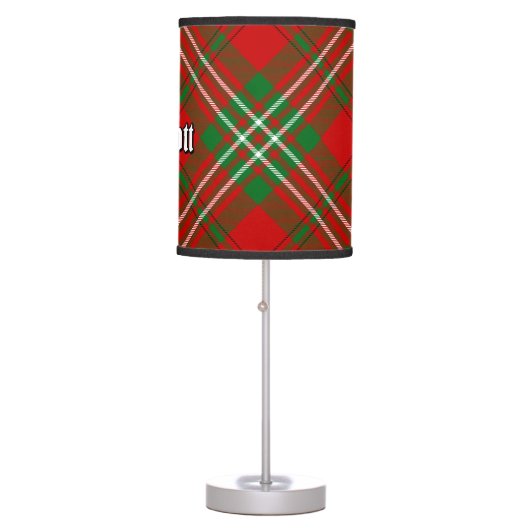 Clan Scott Red Tartan Table Lamp (Front)