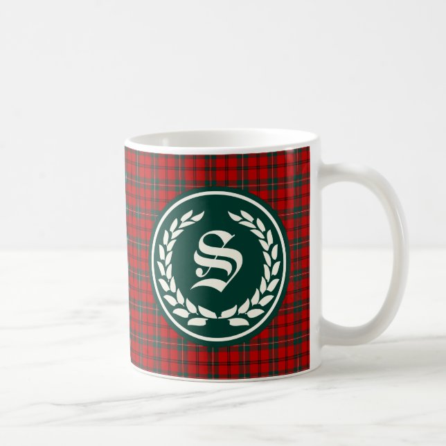 Clan Scott Tartan Monogram Coffee Mug (Right)