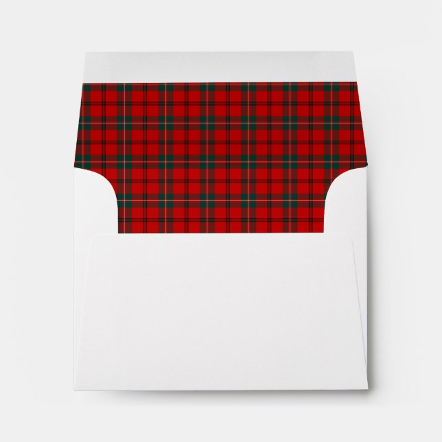 Clan Scott Tartan Red and Dark Green Plaid Envelope (Back (Bottom))