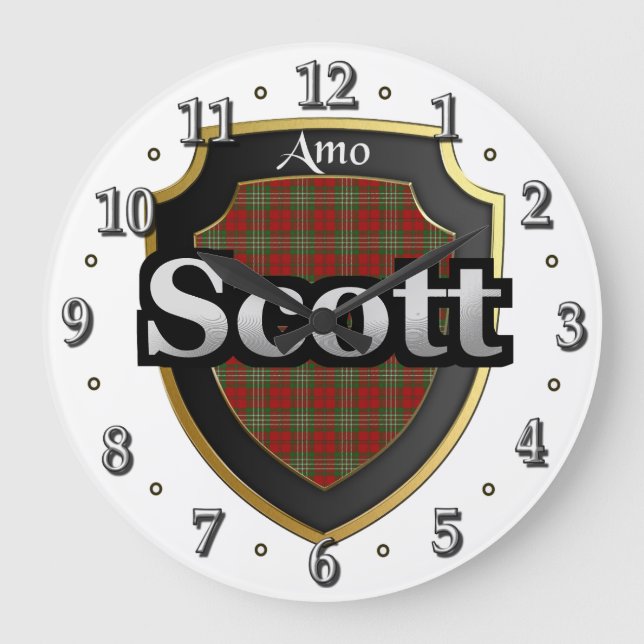 Clan Scott Tartan Scottish Dream Clock (Front)