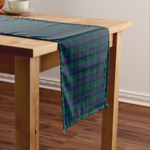 Clan Shaw Green and Royal Blue Scottish Tartan Short Table Runner