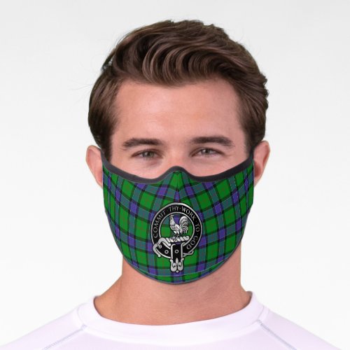 Clan Sinclair Crest  Hunting Tartan Premium Face Mask