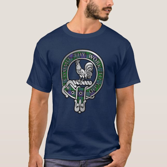 Clan Sinclair Crest & Hunting Tartan T-Shirt (Front)