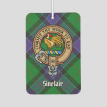 Clan Sinclair Crest over Hunting Tartan Air Freshener