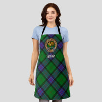 Clan Sinclair Crest over Hunting Tartan Apron