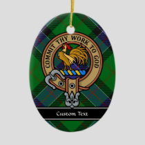 Clan Sinclair Crest over Hunting Tartan Ceramic Ornament