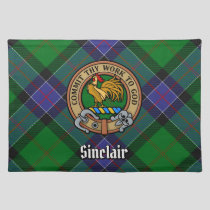 Clan Sinclair Crest over Hunting Tartan Cloth Placemat