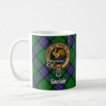 Clan Sinclair Crest over Hunting Tartan Coffee Mug