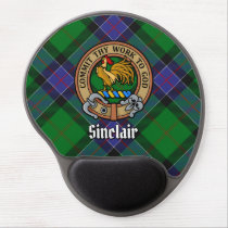 Clan Sinclair Crest over Hunting Tartan Gel Mouse Pad