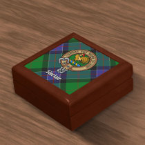 Clan Sinclair Crest over Hunting Tartan Gift Box