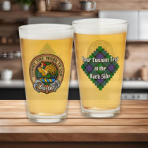 Clan Sinclair Crest over Hunting Tartan Glass