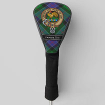 Clan Sinclair Crest over Hunting Tartan Golf Head Cover