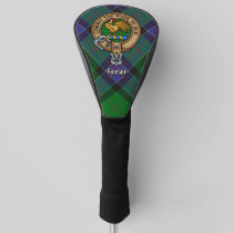 Clan Sinclair Crest over Hunting Tartan Golf Head Cover