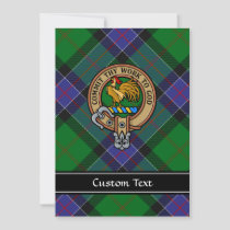 Clan Sinclair Crest over Hunting Tartan Invitation