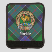 Clan Sinclair Crest over Hunting Tartan Luggage Handle Wrap
