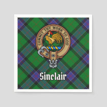 Clan Sinclair Crest over Hunting Tartan Napkins