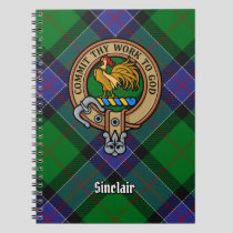 Clan Sinclair Crest over Hunting Tartan Notebook