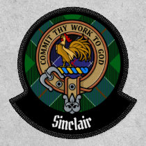 Clan Sinclair Crest over Hunting Tartan Patch