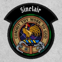 Clan Sinclair Crest over Hunting Tartan Patch
