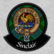 Clan Sinclair Crest over Hunting Tartan Patch