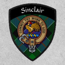 Clan Sinclair Crest over Hunting Tartan Patch