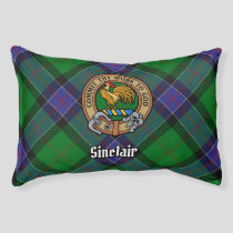 Clan Sinclair Crest over Hunting Tartan Pet Bed