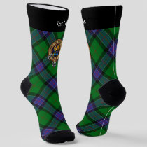 Clan Sinclair Crest over Hunting Tartan Socks