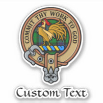 Clan Sinclair Crest over Hunting Tartan Sticker