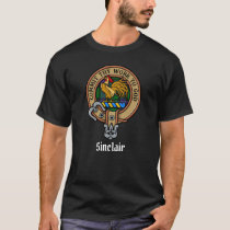 Clan Sinclair Crest over Hunting Tartan T-Shirt