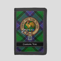 Clan Sinclair Crest over Hunting Tartan Trifold Wallet