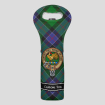 Clan Sinclair Crest over Hunting Tartan Wine Bag