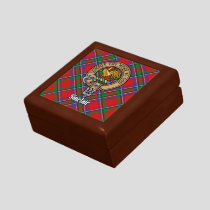 Clan Sinclair Crest over Red Tartan Gift Box