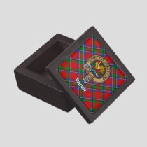 Clan Sinclair Crest over Red Tartan Gift Box