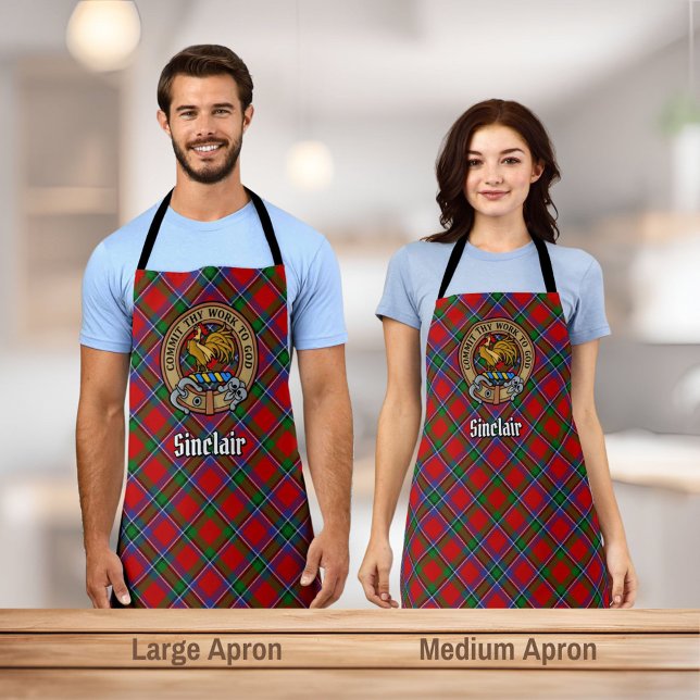 Clan Sinclair Crest over Tartan Apron (Creator Uploaded)