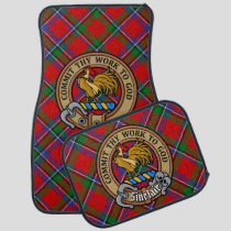 Clan Sinclair Crest over Tartan Car Floor Mat