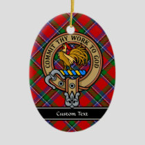 Clan Sinclair Crest over Tartan Ceramic Ornament