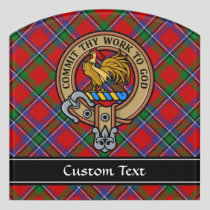 Clan Sinclair Crest over Tartan Door Sign