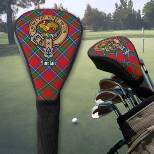Clan Sinclair Crest over Tartan Golf Head Cover