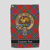 Clan Sinclair Crest over Tartan Golf Towel