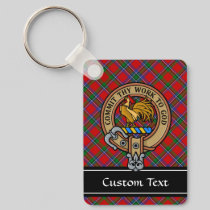 Clan Sinclair Crest over Tartan Keychain