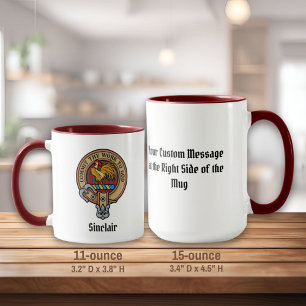 Clan Sinclair Crest over Tartan Mug