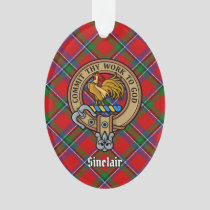 Clan Sinclair Crest over Tartan Ornament