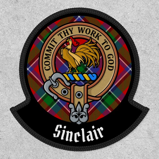 Clan Sinclair Crest over Tartan Patch (Front)