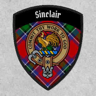 Clan Sinclair Crest over Tartan Patch