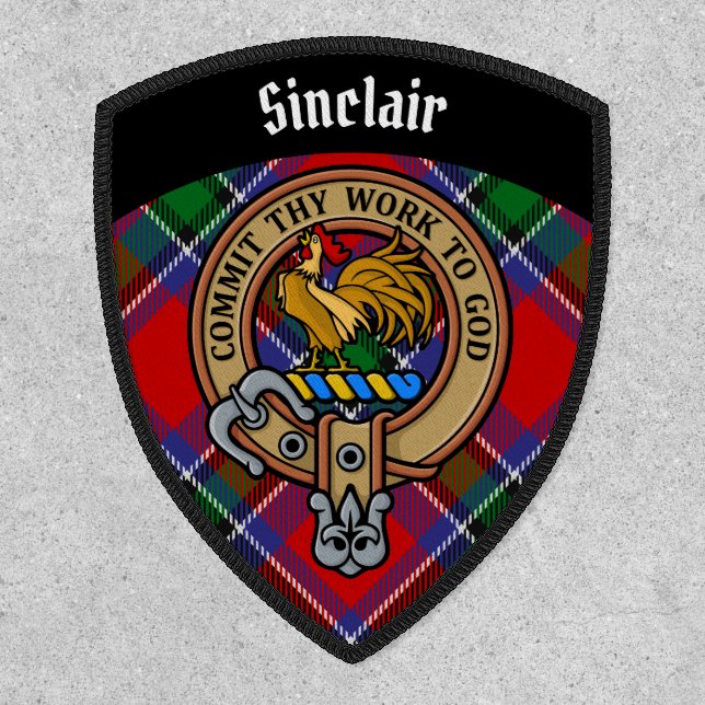 Clan Sinclair Crest over Tartan Patch (Front)